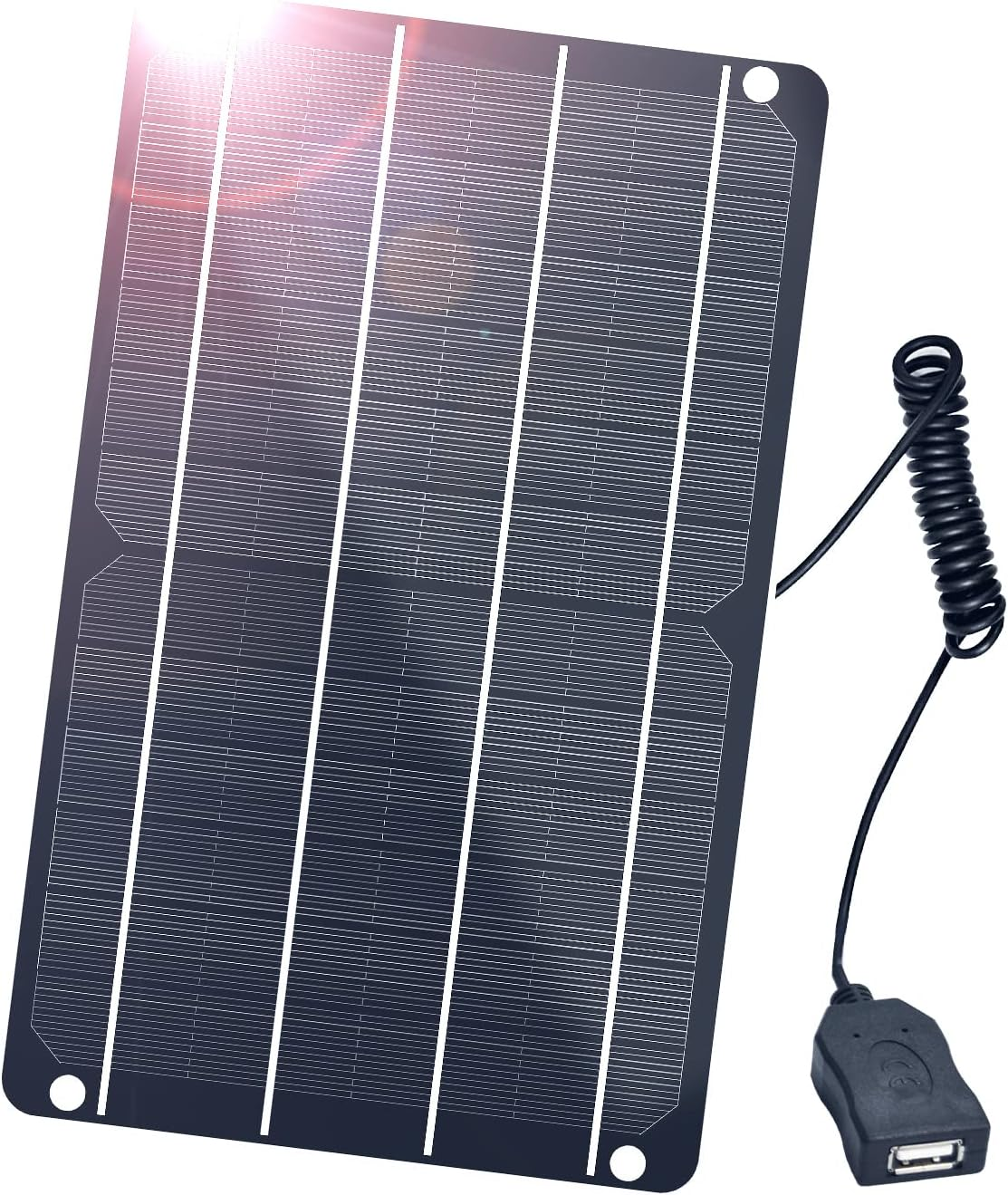 Flexsolar USB Solar Panel, 6W 5V Portable Solar Charger Monocrystalline Waterpro