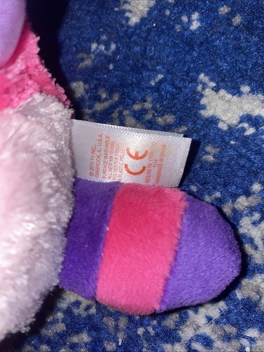 Peluche Ty Beanie Boos Roxie The Pink Purple Raccoon Glitter 6” pulgadas - Imagen 6 de 6