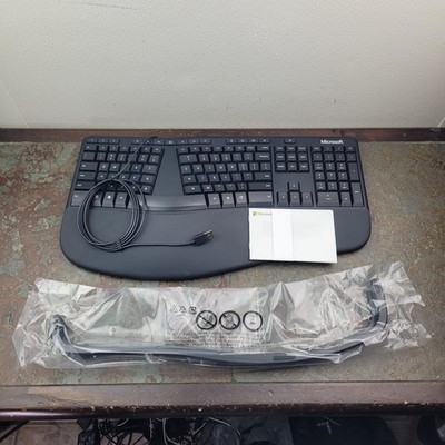 Microsoft Ergonomic Keyboard Model 1878 Black Wired USB Tested