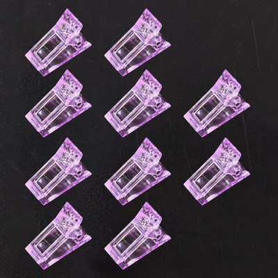 10 pinzas para unas de color morado para una rapida creacion de formas de unas