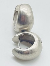 925 Sterling Silver Huggie Hoop Earrings Satin Finish 6.8grms EUC