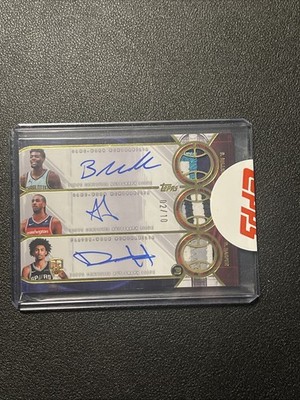 2025-26 Topps 3 Triple Relics Auto Miller Sarr Harper Gold /10 NM From Redempt