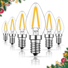 BlueStars 3W C7 LED Light Bulbs, E12 Candelabra Base 120V 15W Clear 