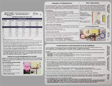 AC Service Tech LLC HVAC Quick Reference Cards 5.63 x 8.88 inches ...