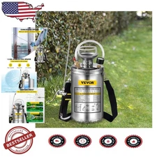 1.5 Gal Stainless Steel Garden Sprayer, Safety Valve, Brass Nozzle