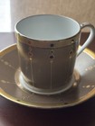 haviland limoges demitasse cup and saucer Tambour Bronze With Gold Dots — photo 1