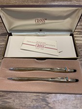 Classic Cross Century 10KT Gold Filled Pen And Pencil Set w/ Amoco Emblems