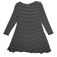 Old Navy Women's Black White Striped Long Sleeve Swing Dress Size S Petite NWT