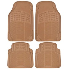Bdk Beige Heavy Duty Front Rear Rubber Floor Mats Universal Liners For Car Suv
