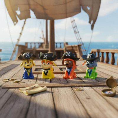 PAW PATROL FIGUREN-SATZ 4 FIGUREN PIRATE PUBS / KIDSWORLD