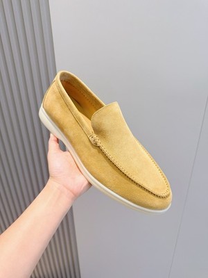 Loro Piana Summer Walk Loafers   Beige Suede EU Size 43