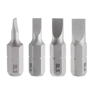 SL3/SL4/SL5/SL6 Magnetic Slotted Screwdriver Bit 1/4'' Hex Shank 25mm Length
