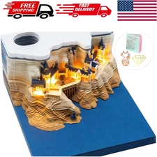 Artistic 3D Castle Memo Pad with Light – Perfect Office Decor Accessory