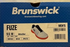 Brunswick FUZE Ten Pin Bowling Shoes White Red Lace Up Size 9.5 Mens