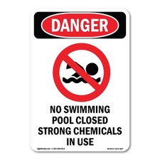 No Swimming Pool Closed ANSI Danger Sign Metal Plastic Decal