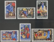 Niger 1963 MNH** Traditional Crafts/Carving/Pottery/Canoe Building/Skin Tanning