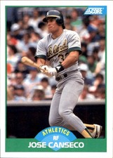 Jose Canseco 1989 Score #1 Oakland Athletics FREE SHIPPING AutographDen