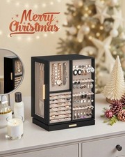 SONGMICS 360  Rotating Jewelry Box with 5 Drawers Black