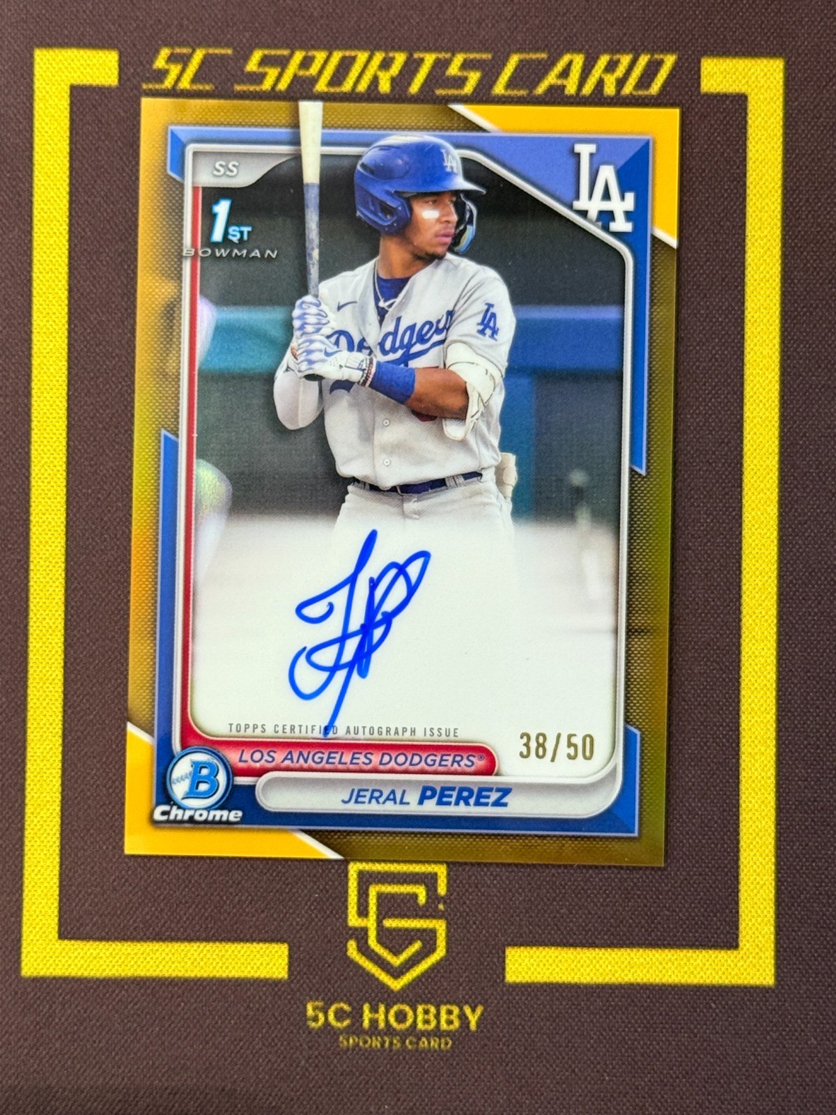2024 Bowman Chrome 1st Prospect Gold Refractor/50 Auto Jeral Perez FCKC9
