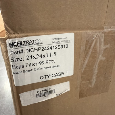 #ad #ad NC Filtration NCHP242412S910 24 x 24 x 11.5 In 3 Micron HEPA Air Scrubber Filter $127.50