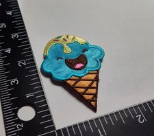 Ice Cream Cone Laughs Patch Iron On Sew High Quality New Fast Shipping 