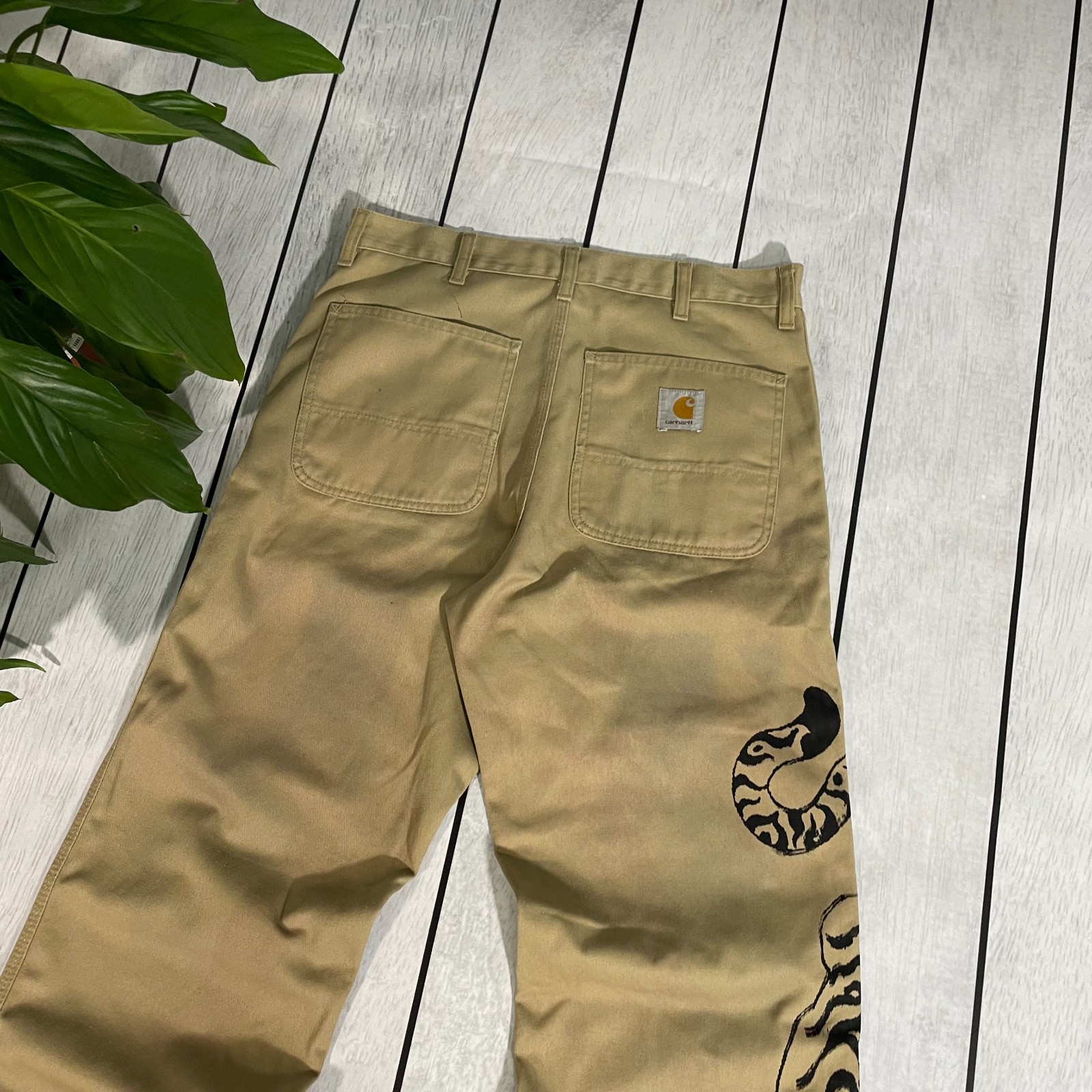 Custom Tiger Carhartt Pants 31x32 streetwear distressed y2k rare unique thumbnail 10