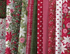 Moda Lella Boutique Christmas Berry & Pine Cotton Quilt Fabric 13 Fat Q's NEW!