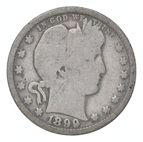 1899-O Barber Quarter Average Circ