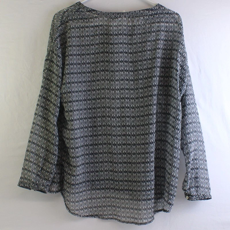 Old Navy女式M黑色和灰色雪纺透明衬衫 — 第 2/4 张图片