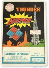 Thunder Bomb Firecrackers Fireworks Stand Booth 4th July Inde Tin Metal Signs