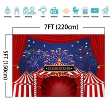 Fanghui 7x5ft Red Circus Tent Photography Backdrop