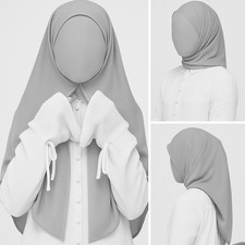 Stylish Magnetized No Pins Chiffon Shawl Scarf Women's Muslim Head Cover