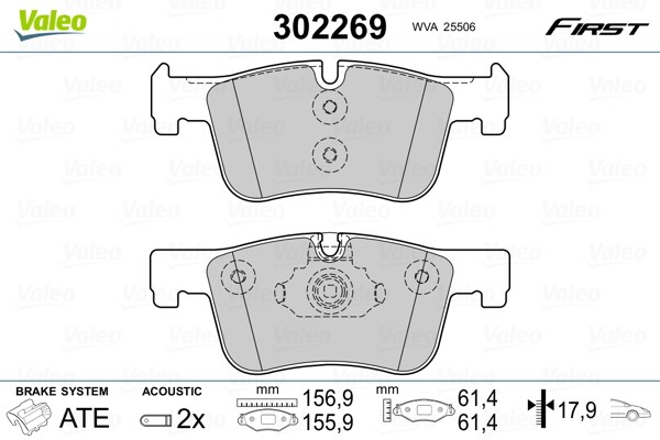 Valeo 302269 plaquettes de frein pour BMW Série 3 et 1