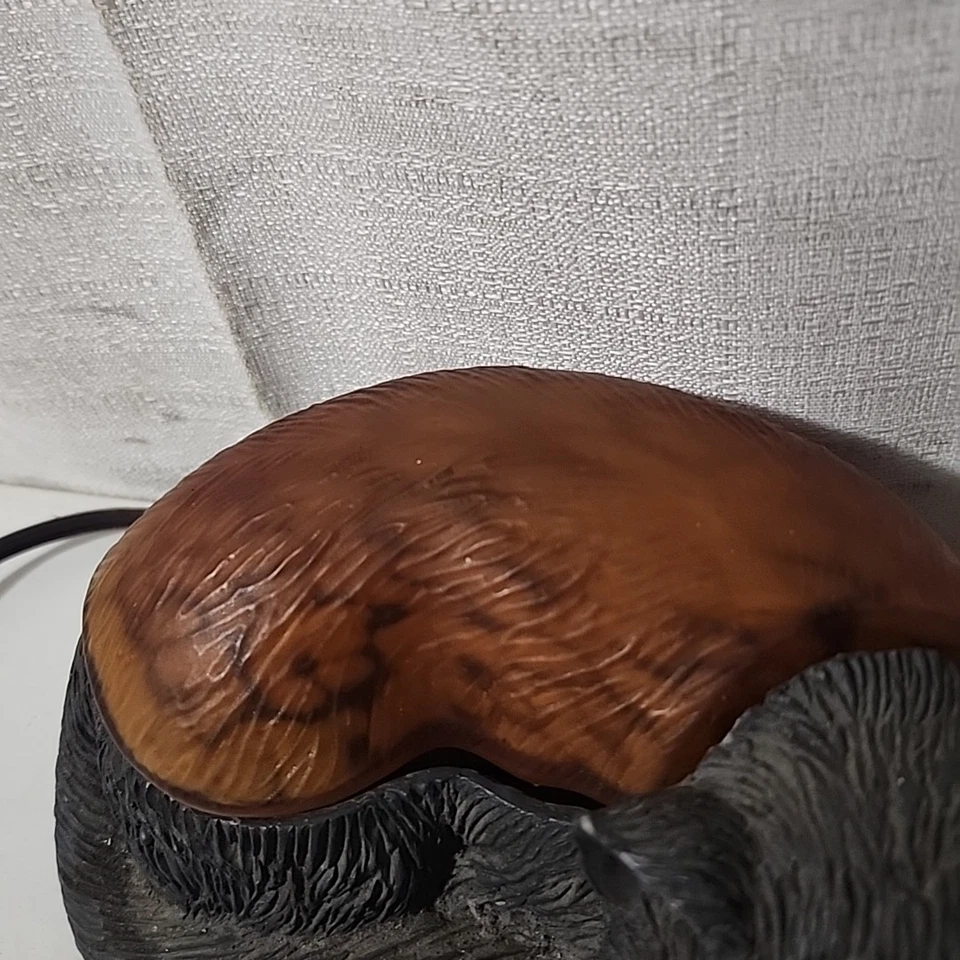 Lámpara de escritorio Cheyenne Playful Cat vidrio ámbar iluminar vientre 6,5" estado de ánimo luz nocturna Foto 3 de 4