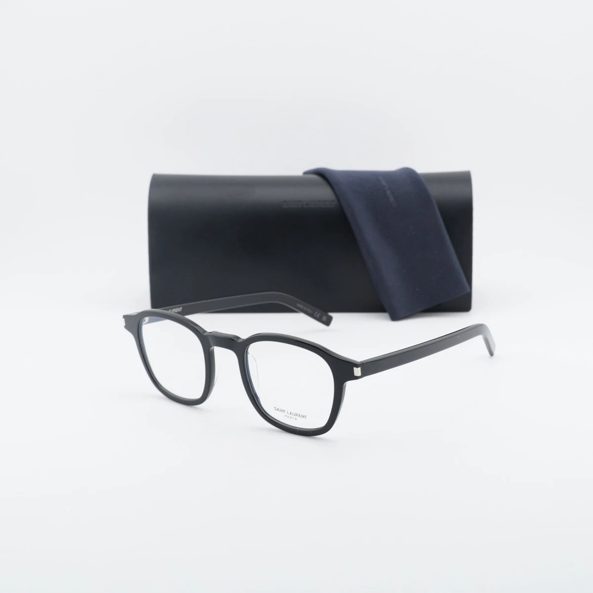 Saint Laurent SL436 OPT 001 Round Eyeglasses – Black/Silver 49mm Saint Laurent SL436-OPT 001 Eyeglasses Women main image 2