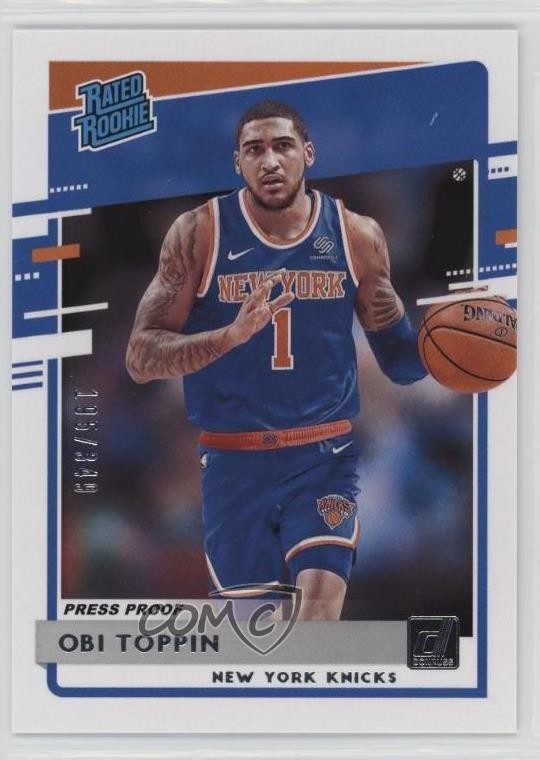 2020 Panini Donruss Rated Rookies Press Proof Silver /349 Obi Toppin #229 0py8
