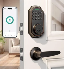 Keyless Entry Door Lock with 2 Handle Set - Bluetooth Electronic Keypad & App...