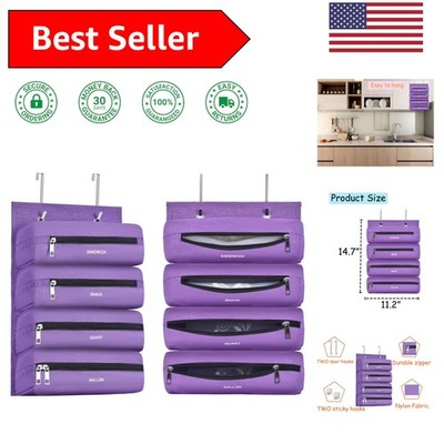 Organize Your Kitchen with Stylish Purple Zipper Bag Holder - Durable Design