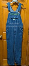 LIBERTY Blue Denim Bib Farm Work Carpenter Chore Overalls Mens Size 34 x 30