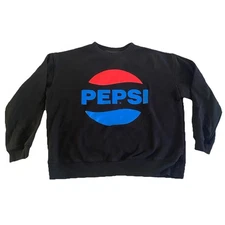 Pepsi Cola Company Pullover Hoodie Sweatshirt Youth Junior Size Large Black