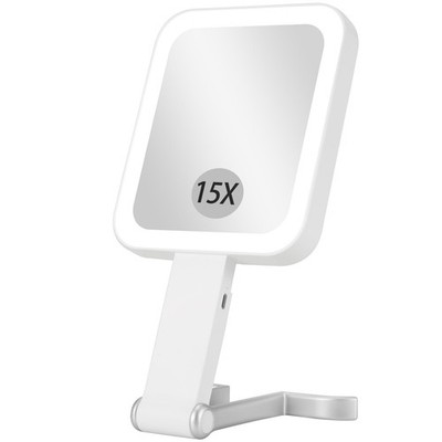 Makeup Mirror with Lights Rechargeable 1X/15X Magnifying Mirror with Light Do...