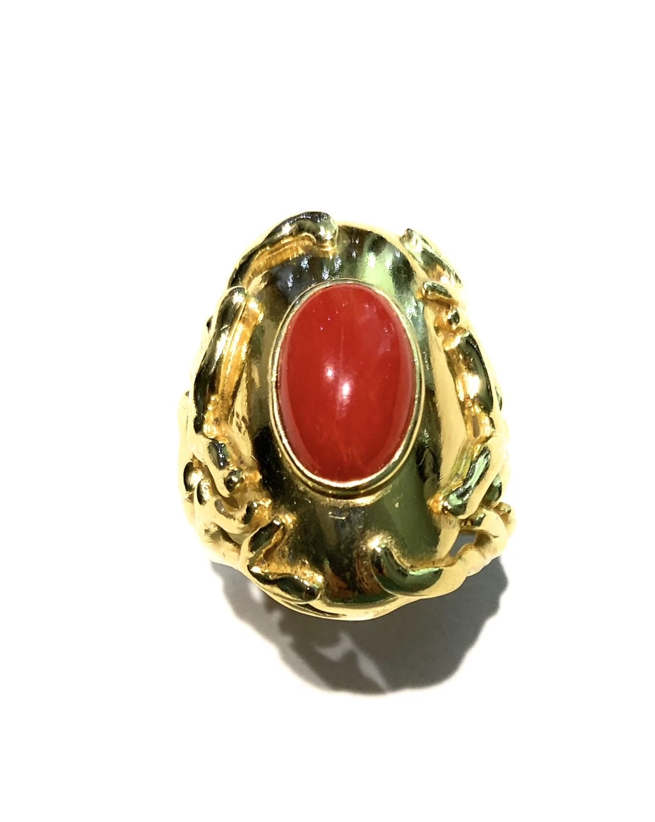 Ciondolo Artigianale In Argento 925 Con Corallo Rosso 2,85 Ct &ndash; Fatto A Mano &ndash; Regalo Donna