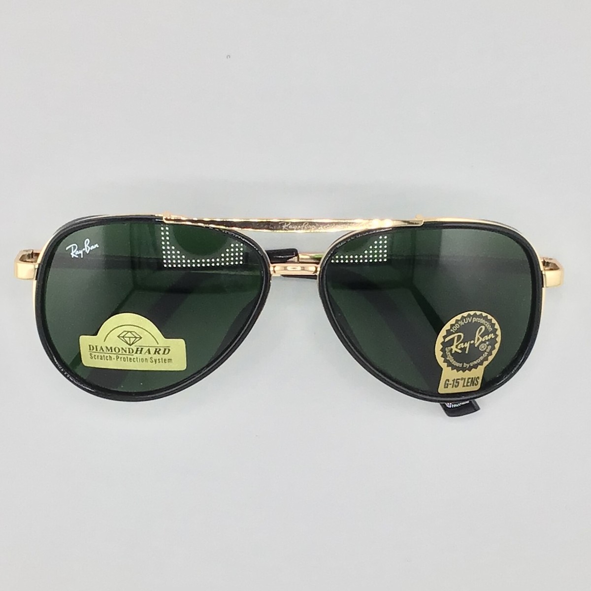 Brand New RAY-BAN Aviators; Unisex Sunglasses RB4414, Gold Frames