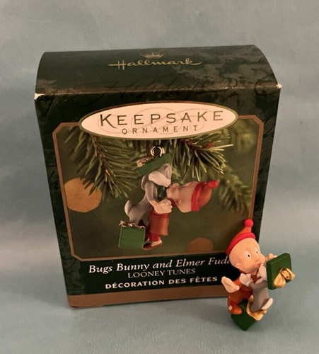 2000 Hallmark BUGS BUNNY and ELMER FUDD Looney Tunes Miniature Ornament MINT - Picture 3 of 6