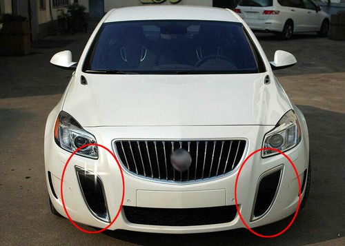 Para Buick Regal GS 09-16 Brillo Negro Frontal Izquierda + Derecha Lámpara Antiniebla Marco - Imagen 4 de 6