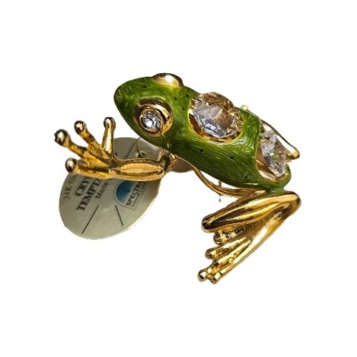 Crystal Temptations 24 Kt GOLD Plated And Enamel FROG Spectra Swarovski Crystals
