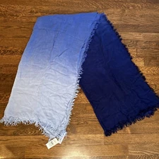 LOFT Blue Scarf Wrap 28x60 Rayon Soft Pashmina