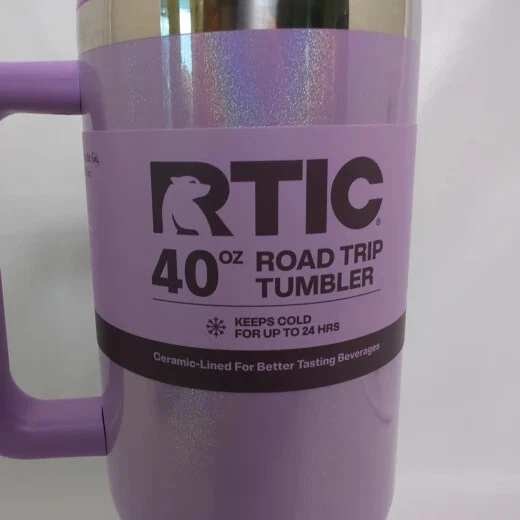 Vaso de viaje por carretera RTIC 40 oz - forrado de cerámica, púrpura lavanda, nuevo Foto 2 de 4