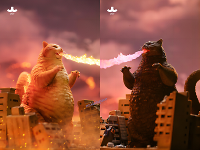 meowです★ MEOWZILLA JXK226 A/B/C Simulation Cat Creative Decoration