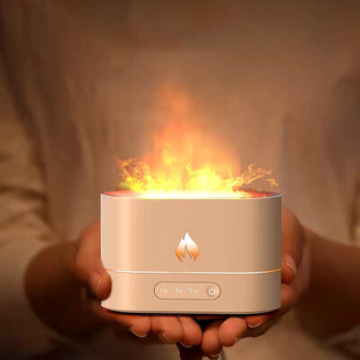Aroma Humidifier Essential Oil Diffuser 3D Flame Mist Air Home Decor White/Black
